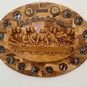 Handmade Olive Wood Last Supper Plaque - Holy Land Art