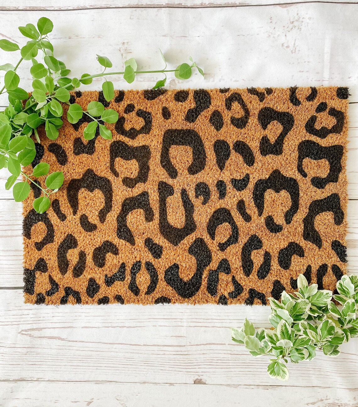Leopard Print Coir Doormat Custom Doormat Seasonal Doormat Etsy