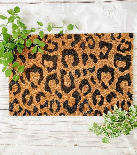 Leopard Print Coir Doormat Custom Doormat Seasonal Doormat Etsy