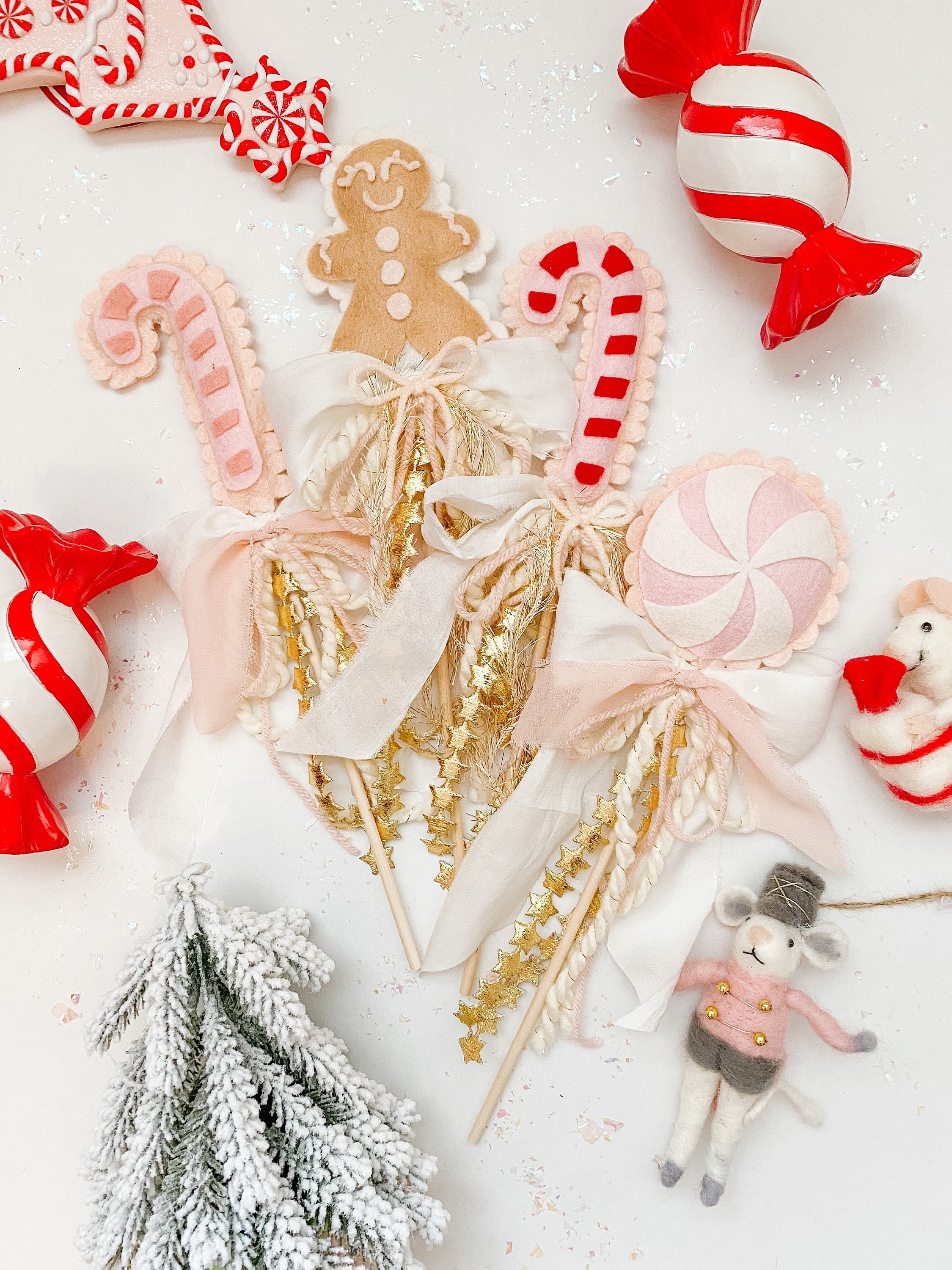 Holiday Felt Wand Christmas Felt Wand Gingerbread Man Wand Etsy Canada