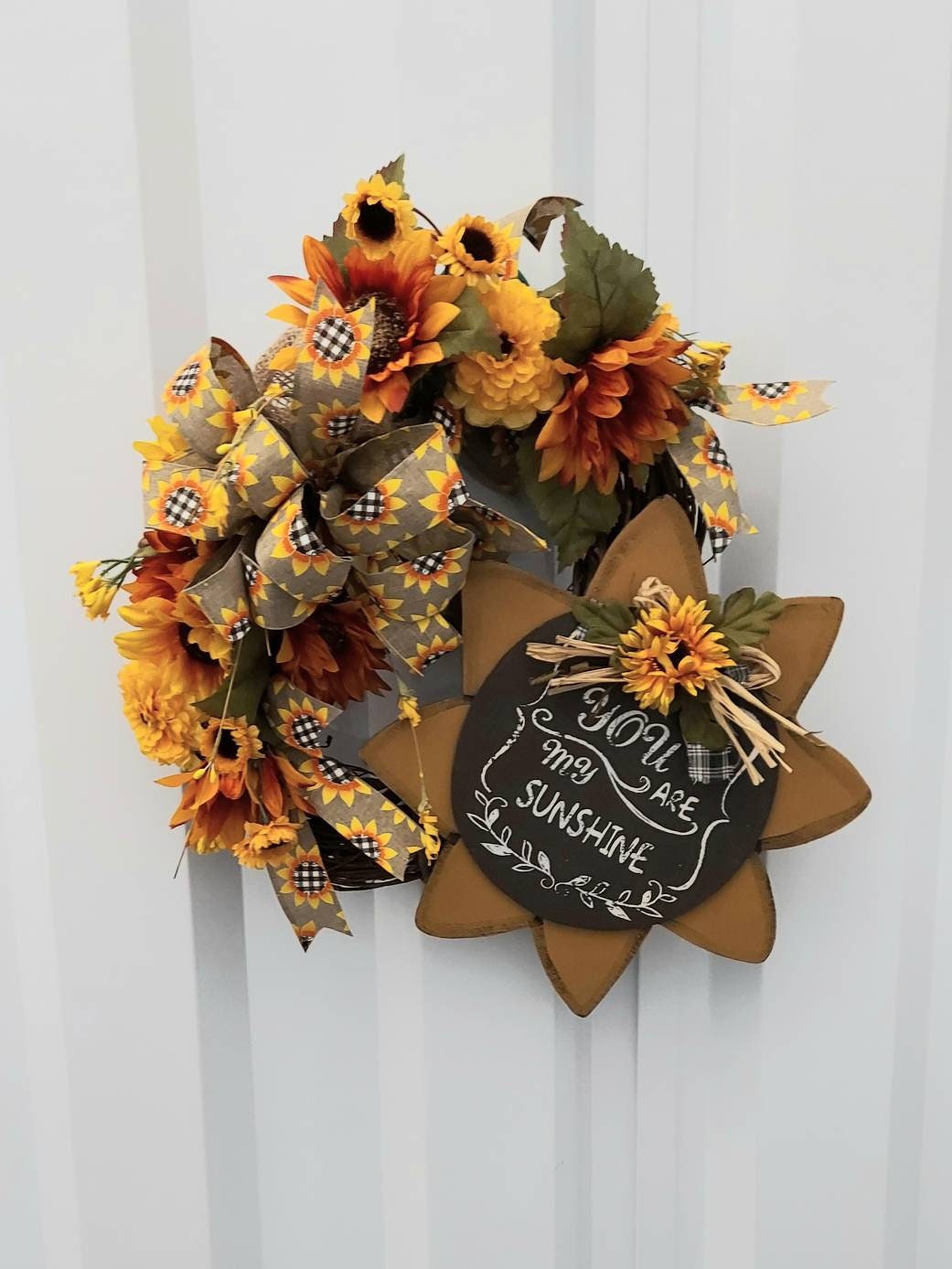 Fall Sunflower Grapevine Wreath for Front Door, Sunflower Wreath, Dorm ...
