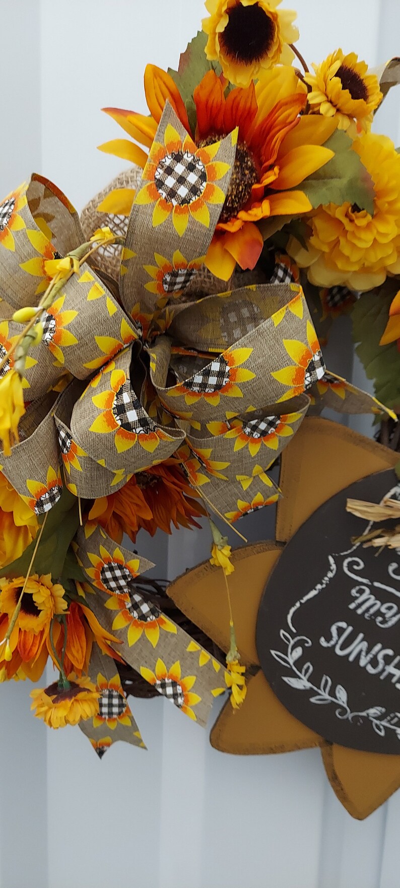 Fall Sunflower Grapevine Wreath for Front Door, Sunflower Wreath, Dorm ...