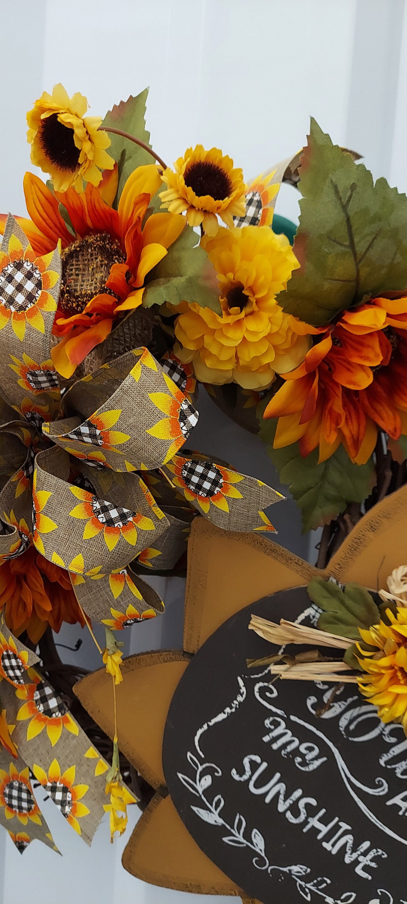 Fall Sunflower Grapevine Wreath for Front Door, Sunflower Wreath, Dorm ...