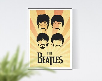 The Beatles Print, John Paul George Ring, Beatles Face Prints, Music Gift, Wall Art, Home Decor, Wall Art Prints, Digital Print, Digital Art