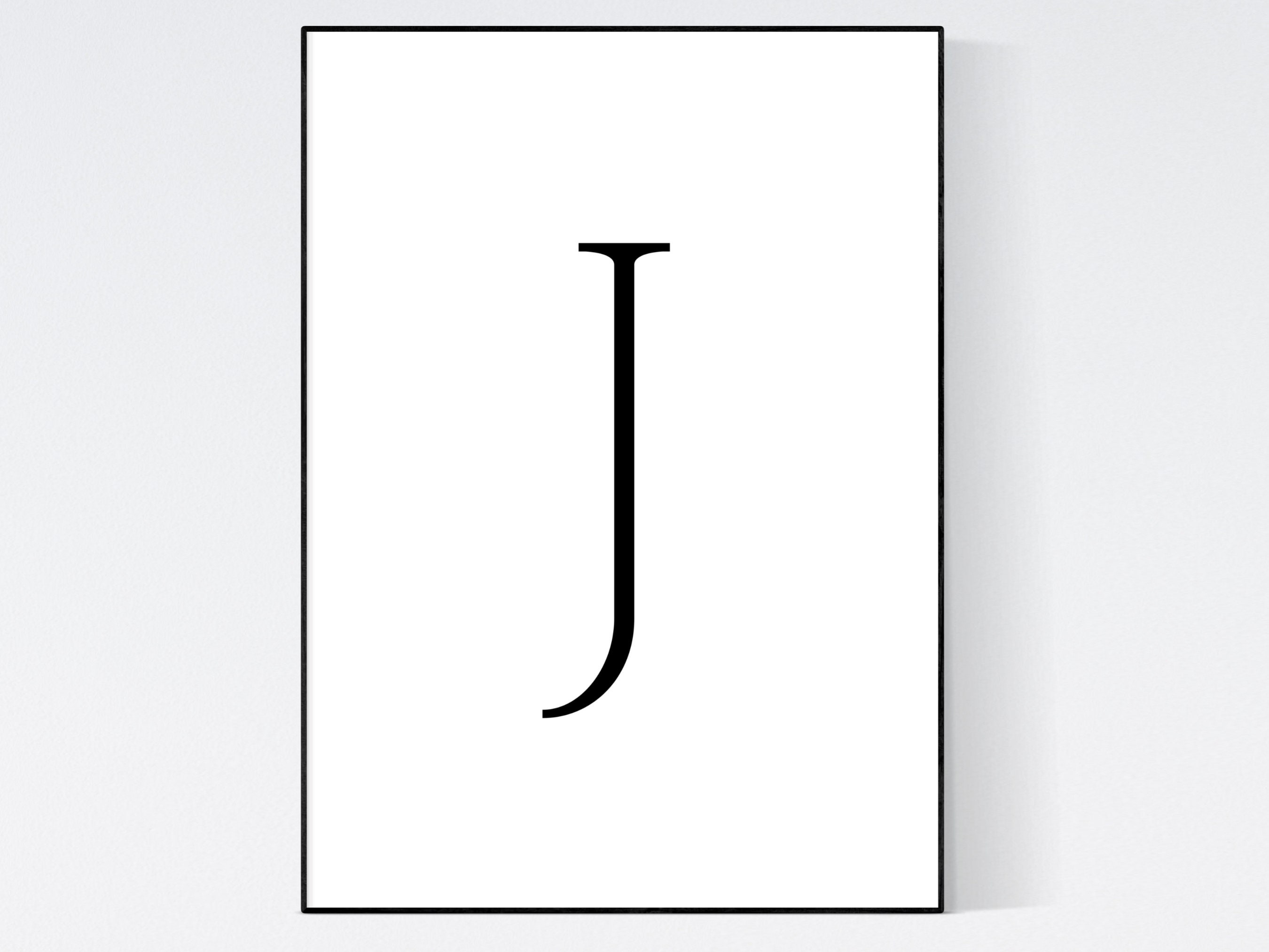Letter J Wall Art Letter J Monogram Home Decor Wall Art Etsy