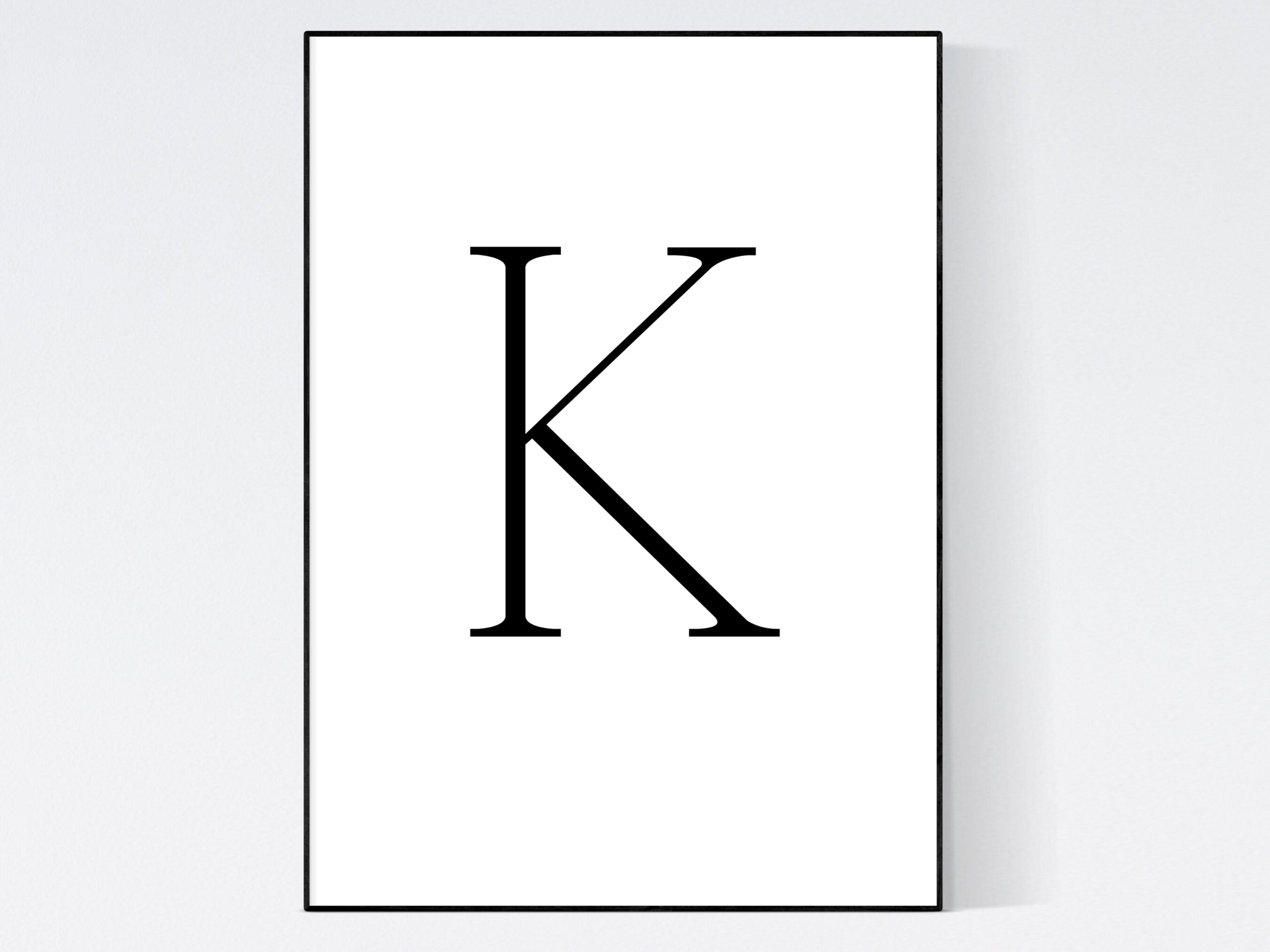 Letter K Wall Art Letter K Monogram Home Decor Wall Art Etsy