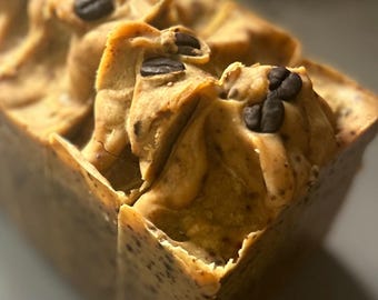 Organic Coffee Scrub Soap with Coconut Milk & Tallow, Exfoliating Body Soap (Teakwood Scent)