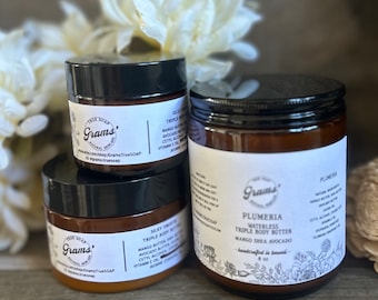 Beurre corporel triple beurre sans eau -Karité, mangue et avocat-