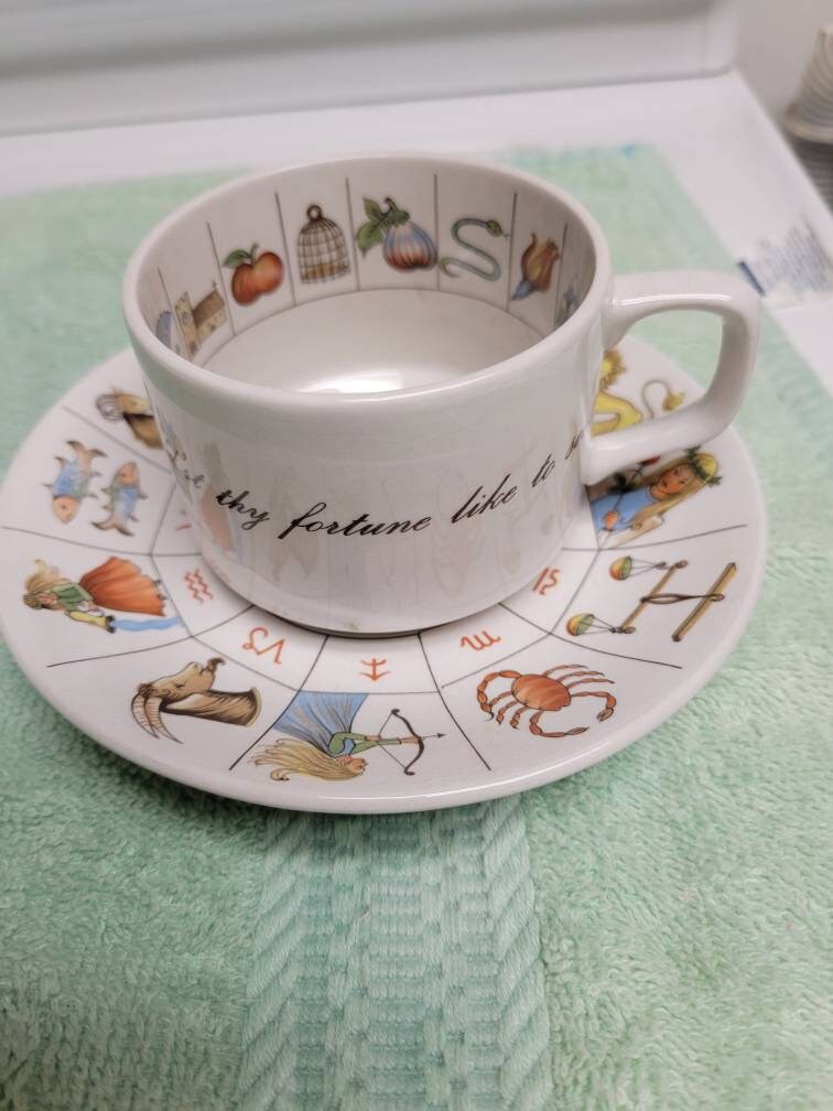 Fortune Telling Tea Cup Saucer Etsy