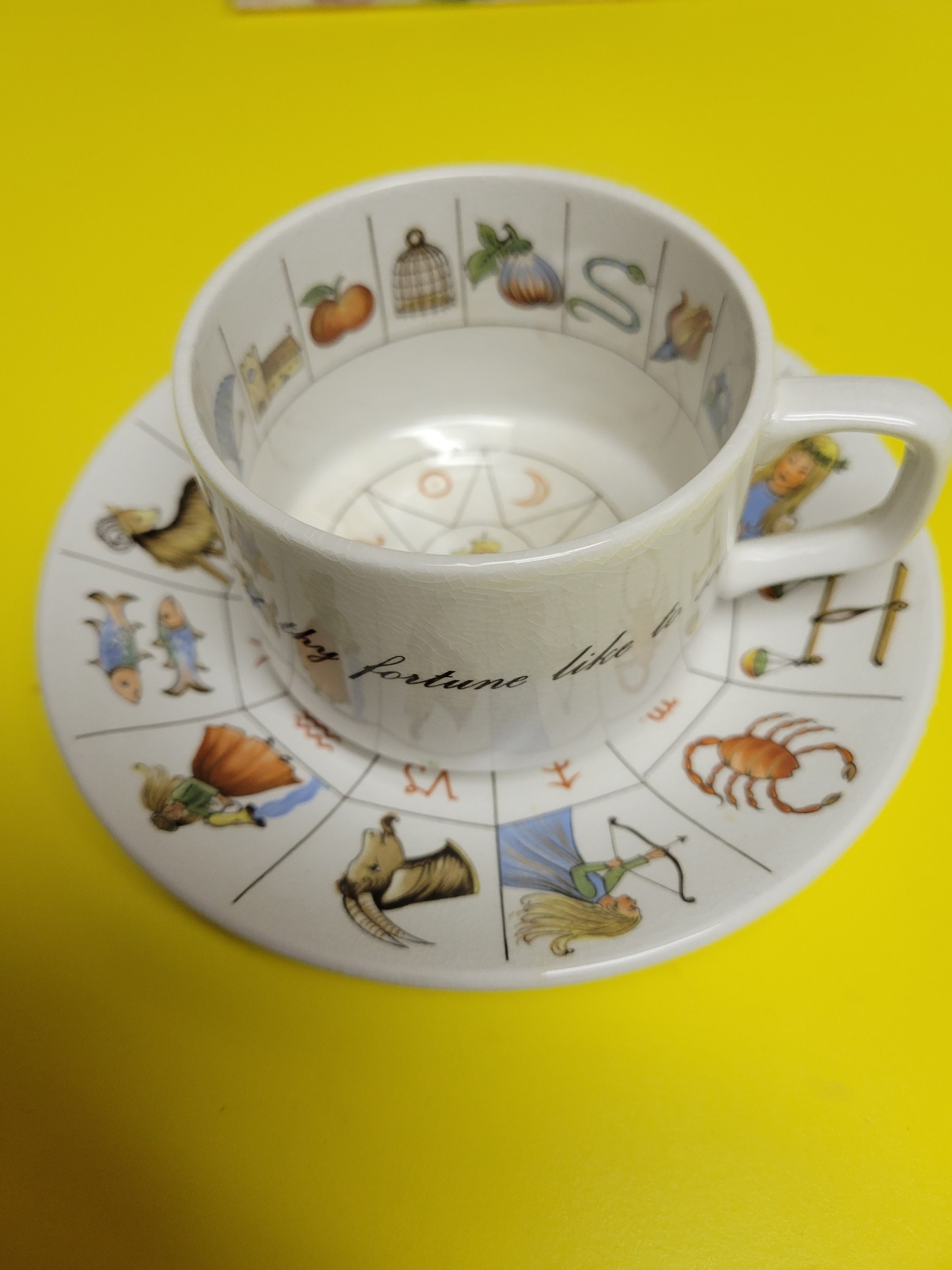 Fortune Telling Tea Cup Saucer Etsy