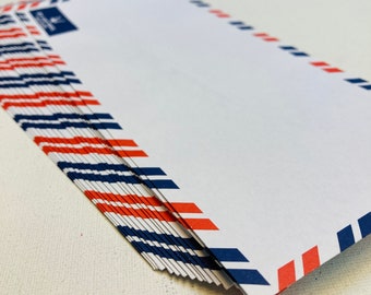 A Set of 20 Vintage by Air Mail Packages Avion Envelopes 9” X 4