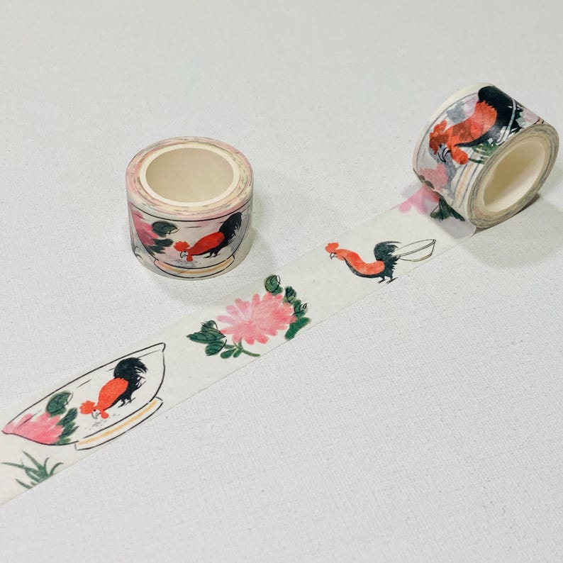Hong Kong Traditional Festival Washi tape Lion dance moon festival Chinese New year, dim sum rooster old water bottle St John image 9