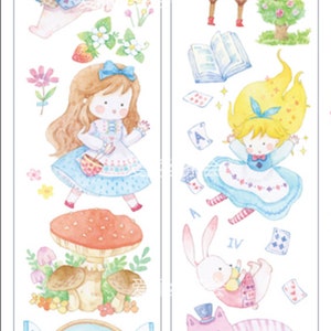 1 rouleau de ruban adhésif en Washi Alice au pays des merveilles Falling the rabbit hole