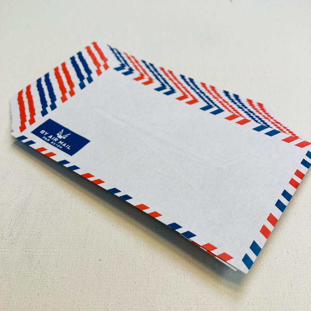 A Set of 20 Vintage by Air Mail Packages Avion Envelopes 9” X 4