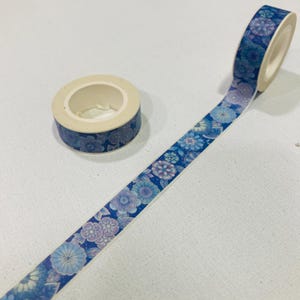Blue theme floral butterfly ribbon washi tape masking tape elegant butterfly dance Floral blossom garden home ribbon dance tape for planner image 16