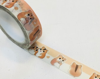 1 roll of designer washi tape masking tape : hamster eating time, seed time, acorn eating , yummy , hamster non stop eating