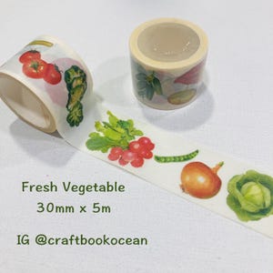 tomato sweet corn cucumber potato onion washi tape vegetable food art masking tape beans string beans beet roots paper art tape  planner