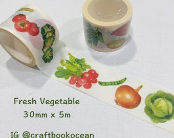 Tomato sweet corn cucumber potato onion washi tape vegetable food art masking tape beans string beans beet roots paper art tape  planner