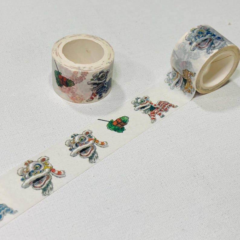 Hong Kong Traditional Festival Washi tape Lion dance moon festival Chinese New year, dim sum rooster old water bottle St John 4. Lion Dance