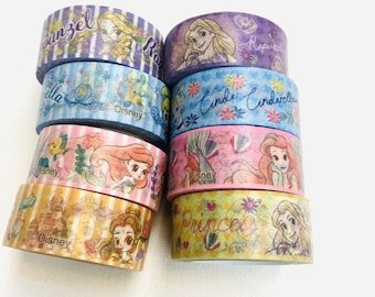 Japanese Disney princess washi tape masking tape Disney princess fairytale princess Rapunzel Tangled little mermaid Ariel Cinderella Belle