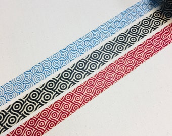 Swirl ocean Wavy Motifs designer washi tape masking tape : swirl motifs, Japanese traditional motifs, weave, ocean , patterns