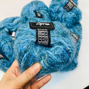 Fancy blue mixed virgin wool yarn 50g mixed yarn great for crochet knitting big sale  clearance sale