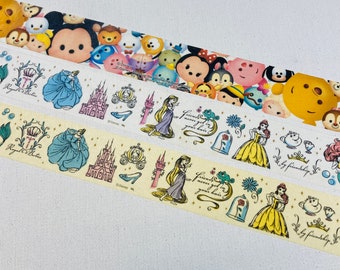 Disney Mickey and friends Tsum Tsum Japanese Disney princess washi tape masking tape Rapunzel Tangled little mermaid Ariel Cinderella Belle