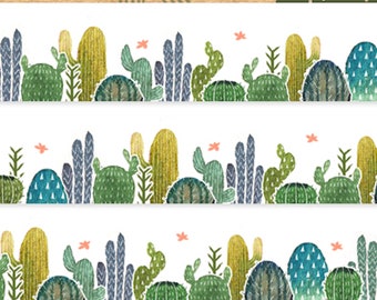 1 roll of designer  washi tape masking tape : cactus plant, desert plant, green plant