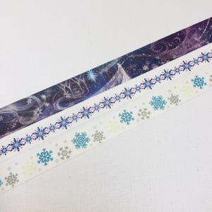 Snowflake crystal washi tape , snowflake art masking tape , winter time ice icy motif paper art tape, snowy moment for planner Ice Queen art
