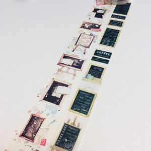 Quadro de avisos com fita washi para quadro negro, fita adesiva, quadro de mensagens, fita de papel, quadro com logotipo, menu de hoje, quadro de mensagens, fita para planejador