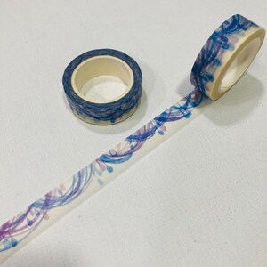 Blue theme floral butterfly ribbon washi tape masking tape elegant butterfly dance Floral blossom garden home ribbon dance tape for planner image 5