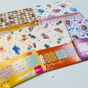 20 feuilles de papier origami japonais Disney, papier de créateur, papier chip n dale, fête de Winnie l'ourson, papier princesse Disney, Mickey et ses amis