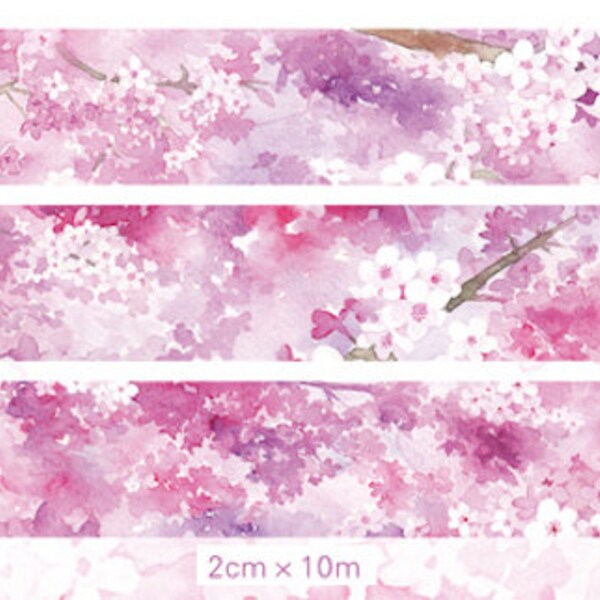 1 Rolle Designer Washi Tape: rosa Blüte, Kirschblüte, Frühlingsblume, Sakura pink, japanische Blume, Anime Farbe