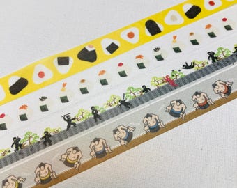 Onigiri Ninja rice ball Sumo Japanese Traditional Symbol Food sport ancient spy agent washi tape masking tape for planner scrapbook journal