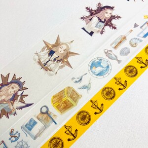 1 rol designer washi-tape afplaktape: kleine stad, met sneeuw bedekte berg, huis met rood dak, dorp, landschap, stadsgezicht