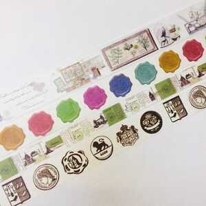 1 rolo de fita adesiva washi tape de designer: lacre de cera, cera colorida, carta, carta vintage, lacre