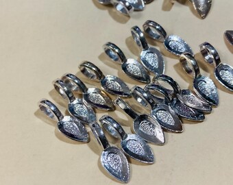 50 stuks verzilverde gelijmde borgringen: 21 x 8 mm, ideaal voor het maken van hangers, sieraden vinden voor ambachtelijke makers