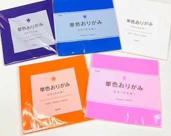70 sheets Single Solid Color Origami Paper 15 x 15cm folding diy craft fun square paper  made in japan    Pink blue orange purple white