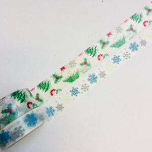1 rouleau de ruban adhésif washi design : flocon de neige, art sur neige, hiver, glace, moment enneigé