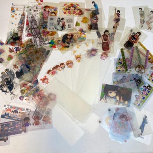 Washi-voorbeeldkaarten - washitape-briefpapier - opbergkaarten kunnen worden gebruikt als bladwijzer, ook meisjesillustratie magie stedelijke schetsen animemeisje