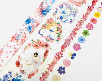 Sakura Blossom Washi Tape Frühling Farbe Tänzerin schönes Kleid Kirschblüte Masking Tape Frühlingsblume pink rot blau Blütengarten Blüte