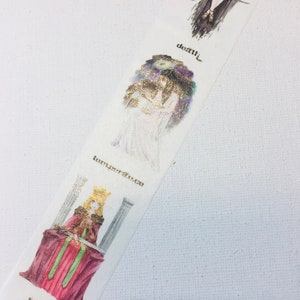 1 rolo de fita adesiva washi tape: desenho de carta de tarô, o tolo, justiça, julgamento, eremita, temperança