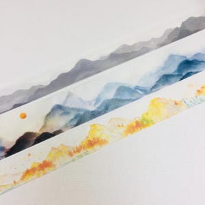 Mountain View washi-tape zonsopgang zonsondergang afplakband landschap heuvel Chinese inkt schilderij papieren tape herfst gouden kleur washi tape sneeuw heuvel