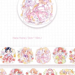 Kimono Girl washi tape Hayama Design Mädchen im Kimono Girl in Yukata Blume Floral Mädchen Washi tape für Planer x 1 Rolle