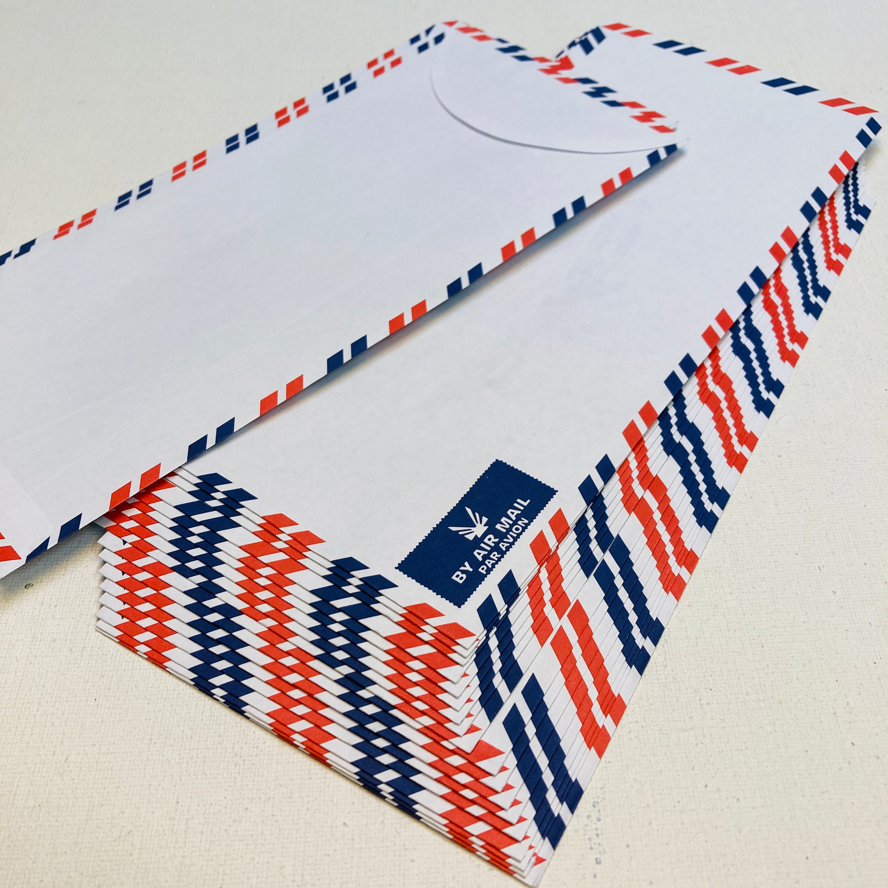 ビンテージAEROGRAMME 航空便用手紙 7枚セット A Set of 20 Vintage by Air Mail Packages Avion Envelopes 9” X 4