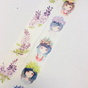 Glyzinien washi tape süßes Mädchen Elfen und Fee aus dem Wald, Obstgärten, Wald, Schmetterling, Fantasiewelt, Eichel, Fee, Fee, Mädchen