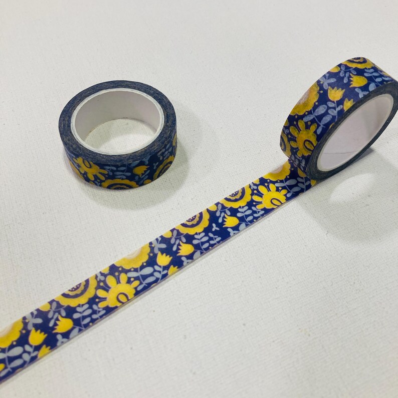 Blue theme floral butterfly ribbon washi tape masking tape elegant butterfly dance Floral blossom garden home ribbon dance tape for planner image 18