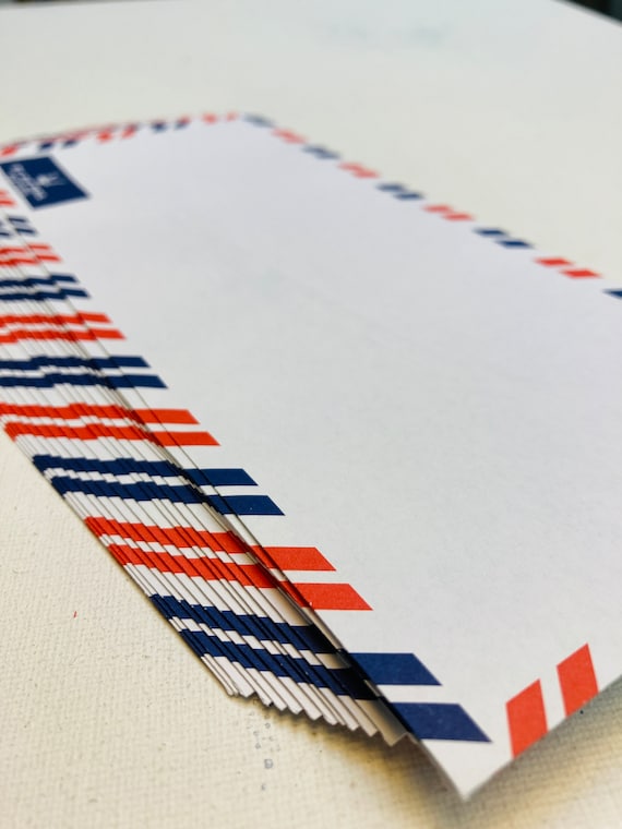 ビンテージAEROGRAMME 航空便用手紙 7枚セット A Set of 20 Vintage by Air Mail Packages Avion Envelopes 9” X 4