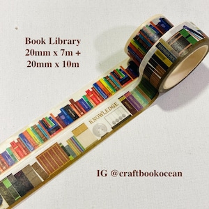 Library Bookshelf washi tape Ex librismasking tape the reader knowledge wisdom book lover reference books collection, dictionary, art book