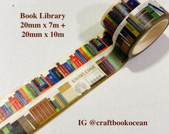 Library Bookshelf washi tape Ex librismasking tape the reader knowledge wisdom book lover reference books collection, dictionary, art book